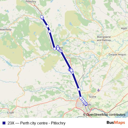 23X bus Line Map