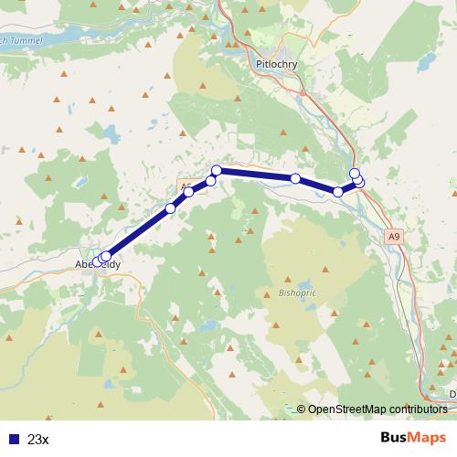 23x bus Line Map