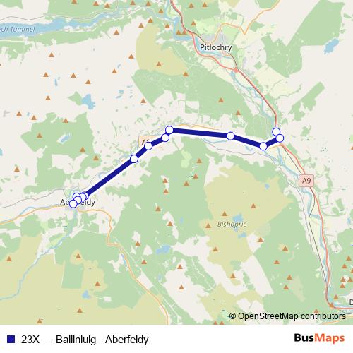 23X bus Line Map
