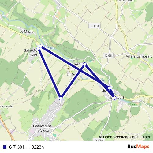 6-7-301 bus Line Map
