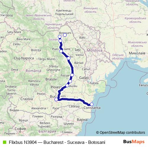Flixbus N3904 bus Line Map