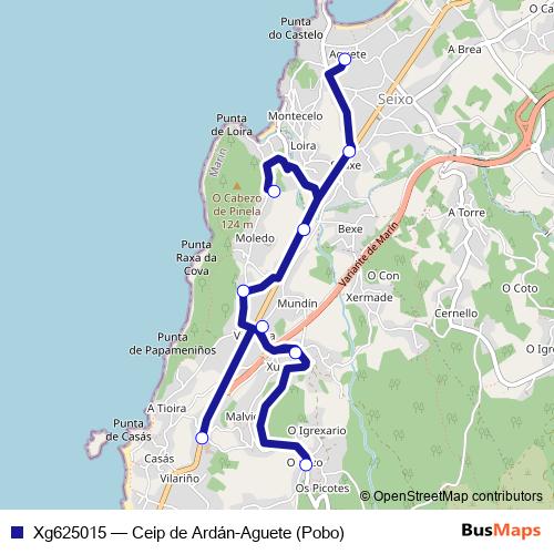 Xg625015 bus Line Map