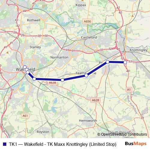 TK1 bus Line Map