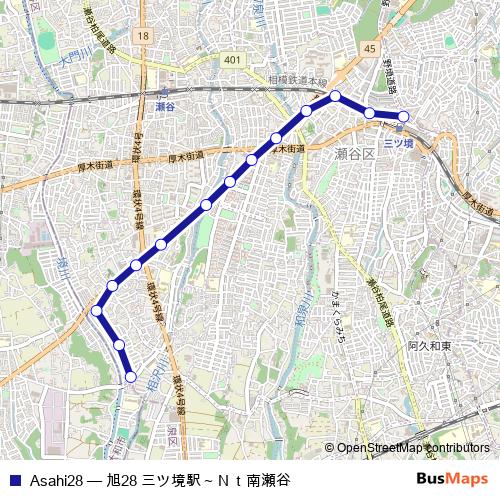 Asahi28 bus Line Map