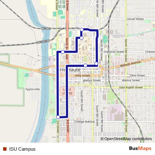 ISU Campus bus Line Map