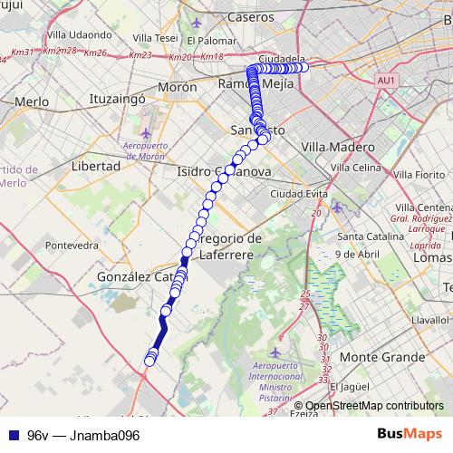 96v bus Line Map