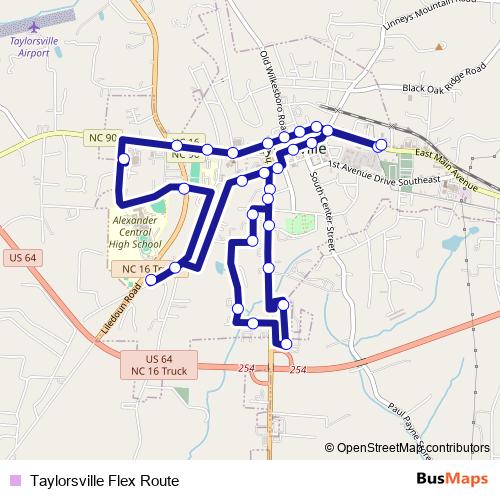 Taylorsville Flex Route bus Line Map