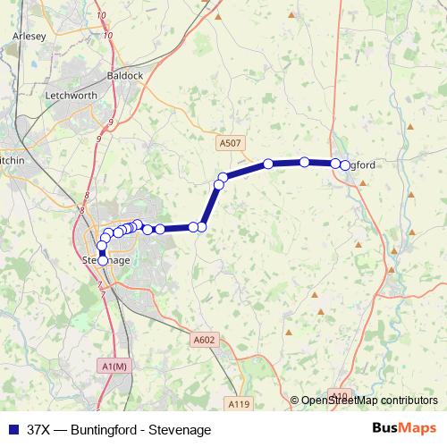 37X bus Line Map