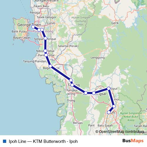 Ipoh Line tram Line Map