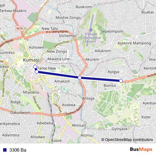 3306 Ba bus Line Map