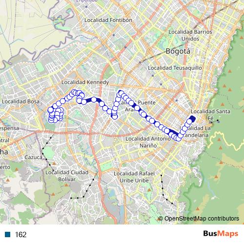 162 bus Line Map