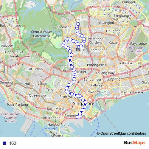 162 bus Line Map