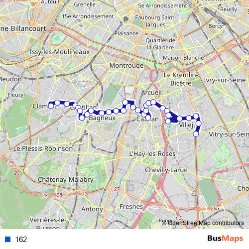 162 bus Line Map