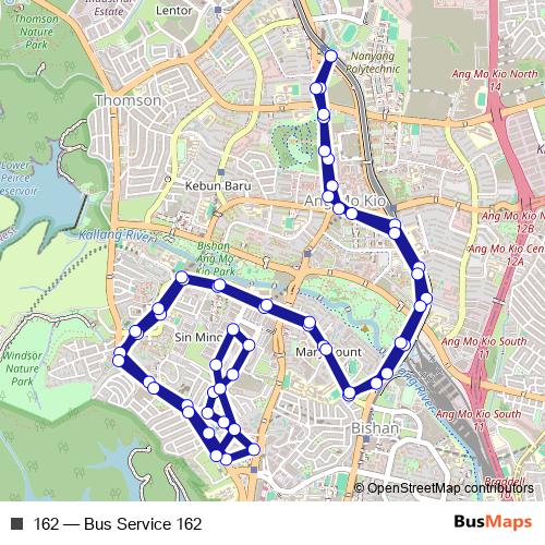 162 bus Line Map