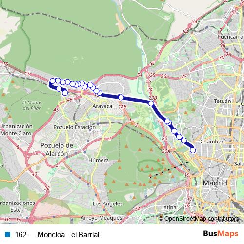162 bus Line Map