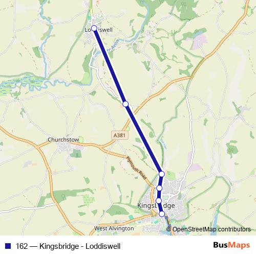162 bus Line Map