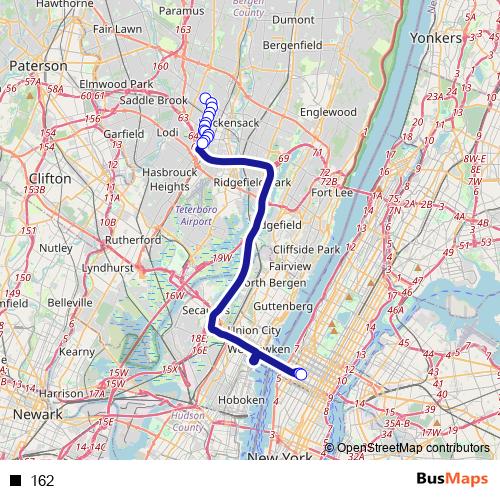 162 bus Line Map