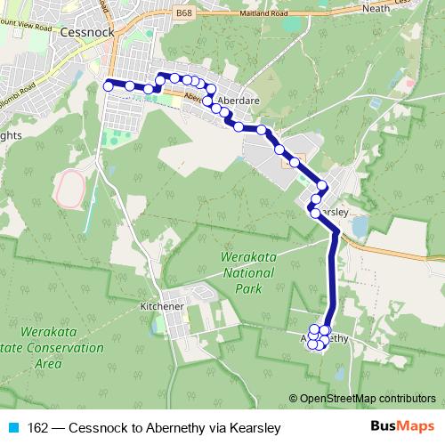 162 bus Line Map