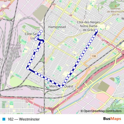 162 bus Line Map