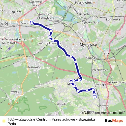162 bus Line Map