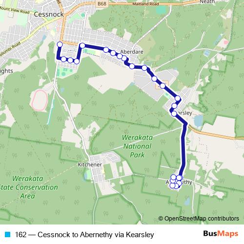 162 bus Line Map