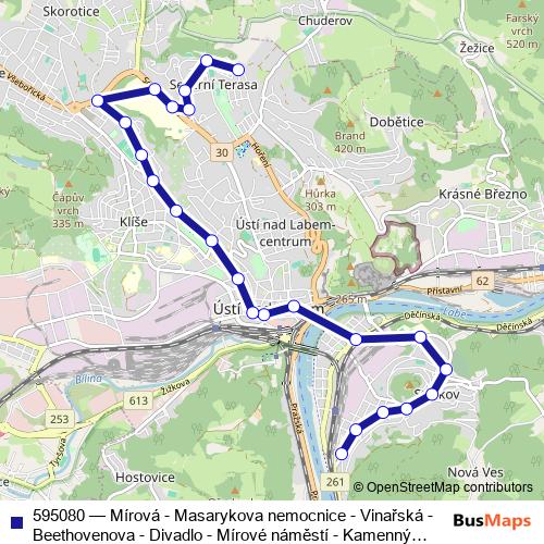 595080 trolleybus Line Map