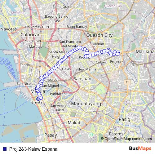 Proj 2&3-Kalaw Espana bus Line Map