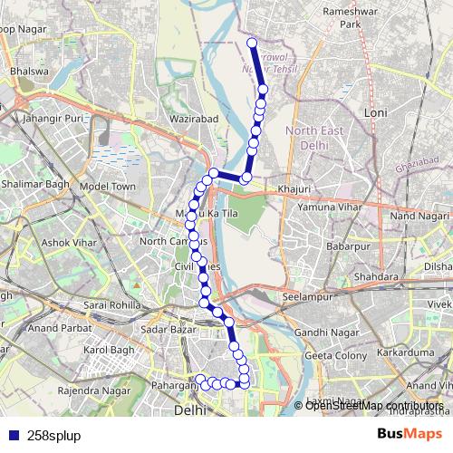 258splup bus Line Map