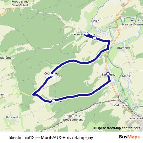 55estmihiel12 bus Line Map