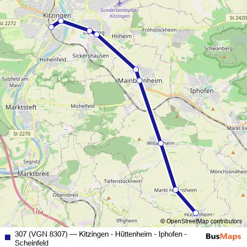 307 (VGN 8307) bus Line Map