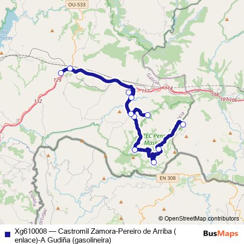 Xg610008 bus Line Map