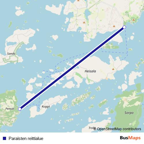 Paraisten reittialue ferry Line Map