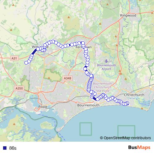 86s bus Line Map