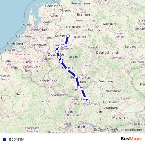 IC 2319 rail Line Map
