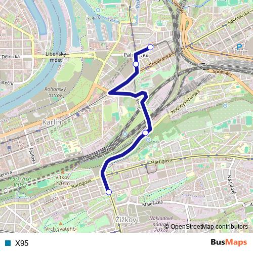 X95 bus Line Map