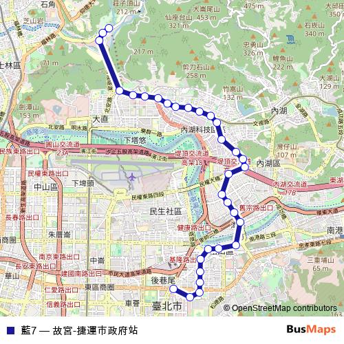 藍7 bus Line Map