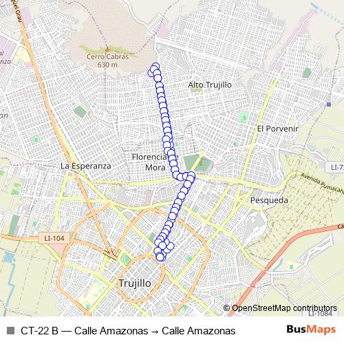 CT-22 B bus Line Map