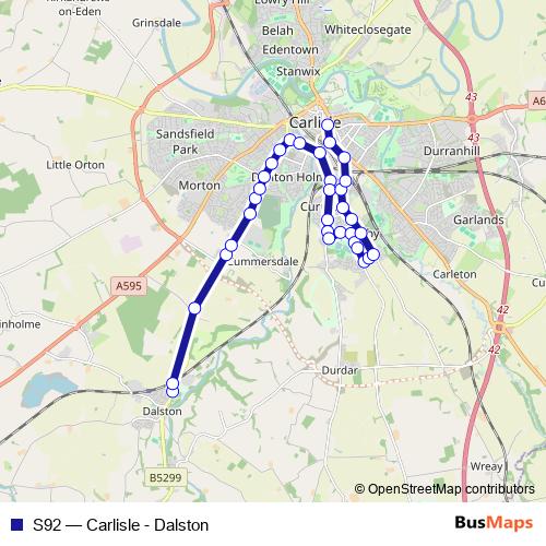S92 bus Line Map