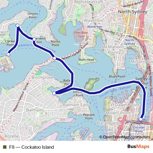 F8 ferry Line Map