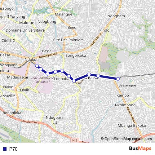 P70 bus Line Map