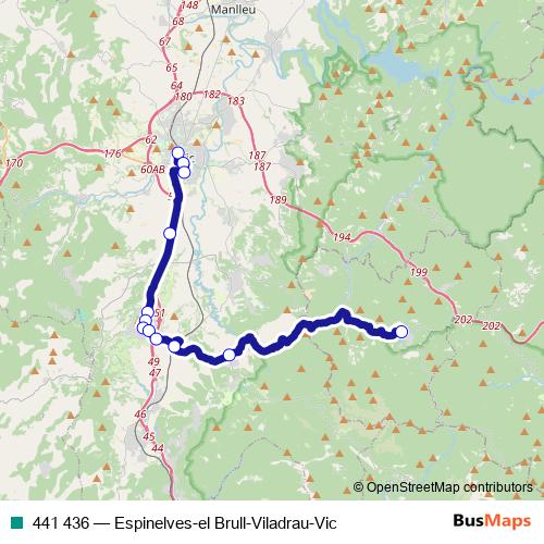 441 436 bus Line Map
