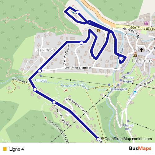 Ligne 4 bus Line Map