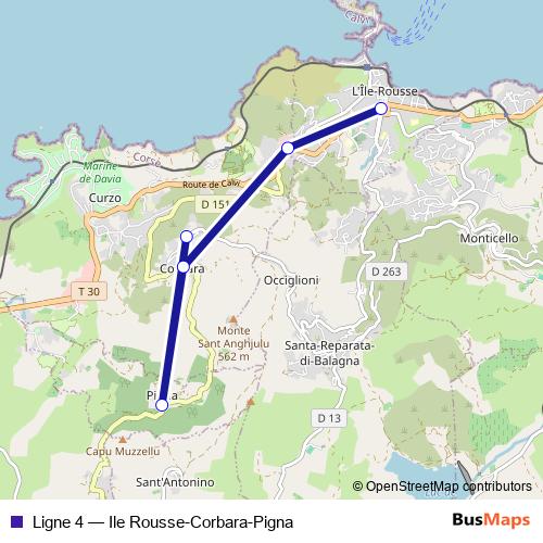Ligne 4 bus Line Map