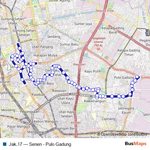 Jak.17 bus Line Map