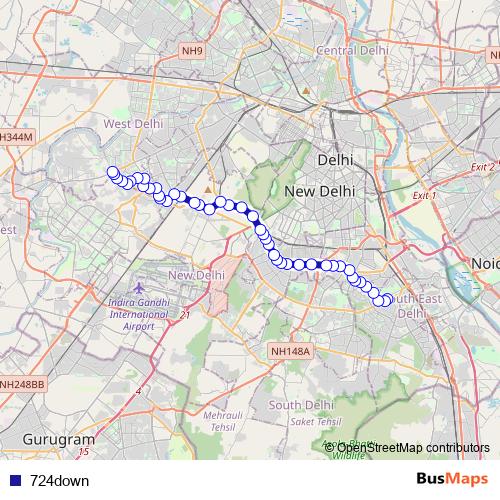 724down bus Line Map