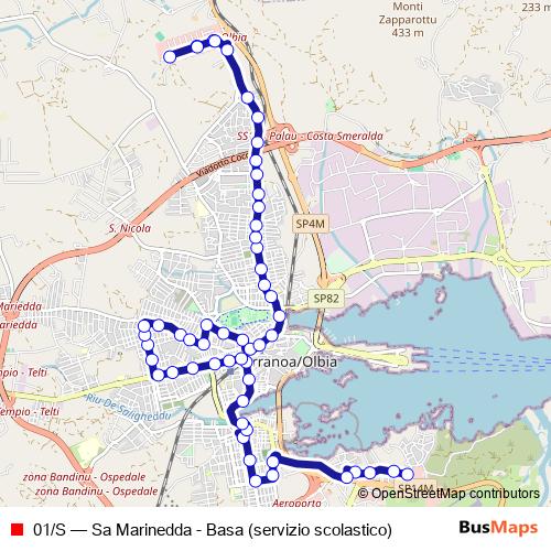 01/S bus Line Map