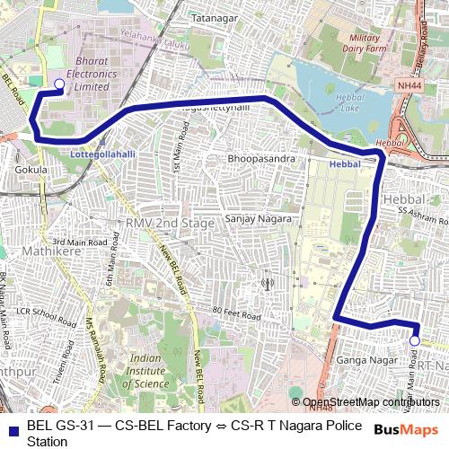 BEL GS-31 bus Line Map