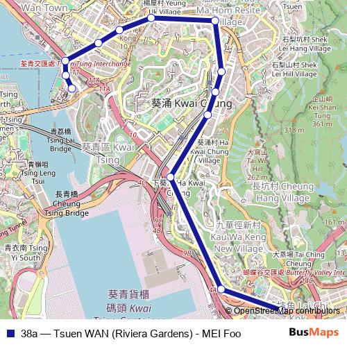 38a bus Line Map