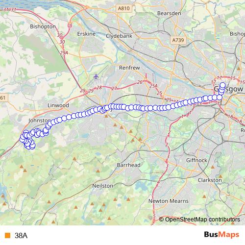 38A bus Line Map