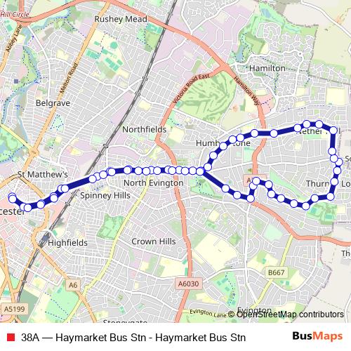 38A bus Line Map